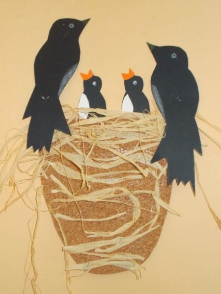 Аппликация весенние птицы