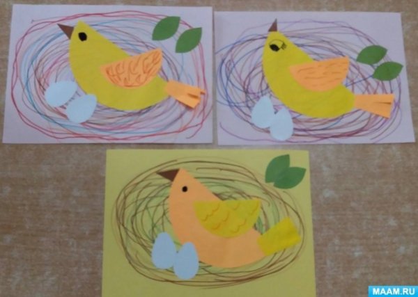 Рисование птички в младшей группе