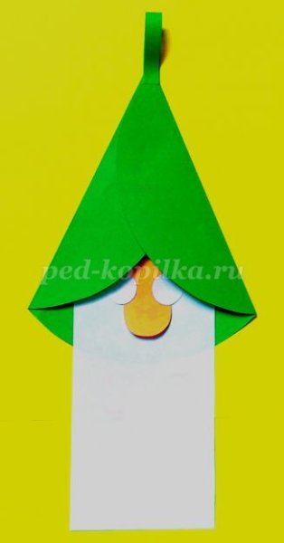 Гномик аппликация из бумаги