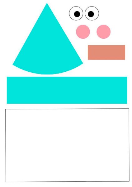 Аппликация гномик из цветной бумаги