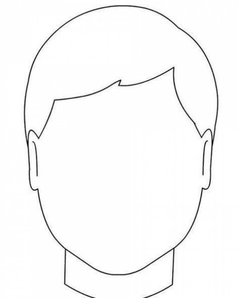 Шаблон лица без волос для детей