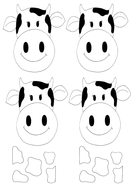 Мордочка коровы для аппликации