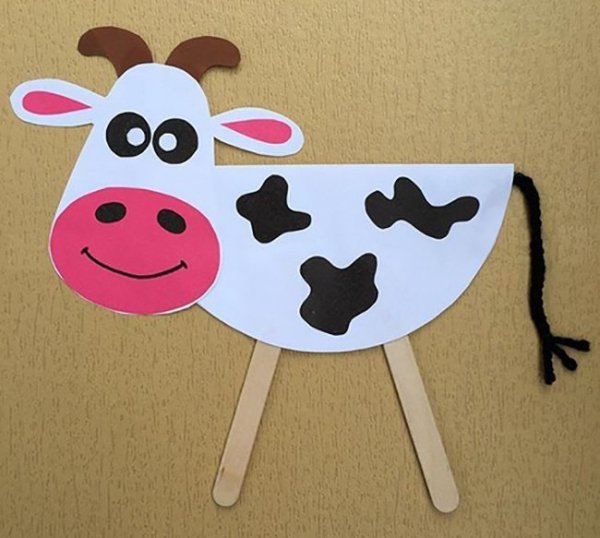 Поделка корова для малышей