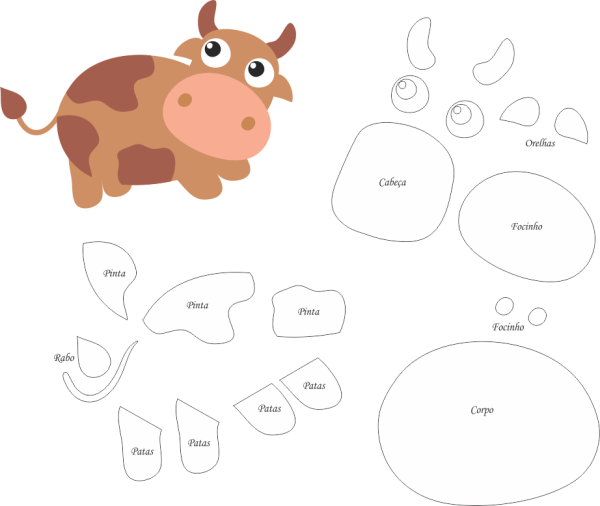 Корова из фетра выкройка