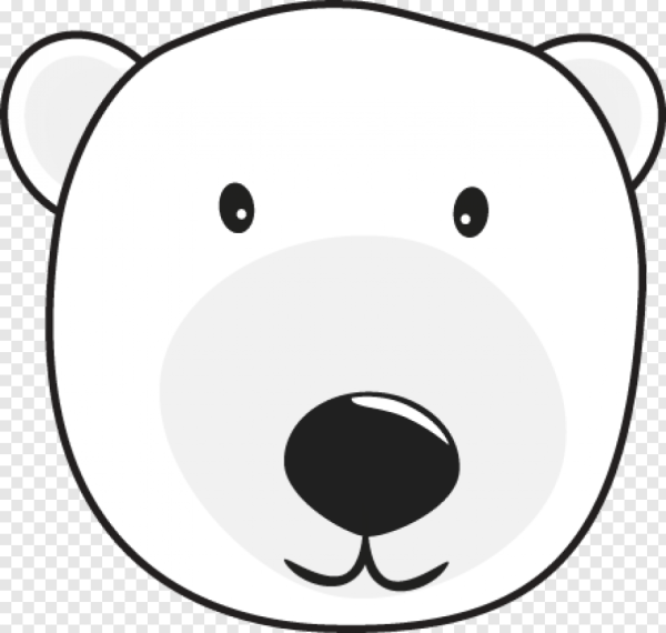 Мордочка белого медведя для аппликации