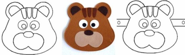 Маска медведя из фетра
