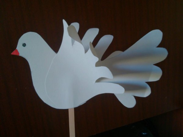 Поделка голубь из бумаги для детей