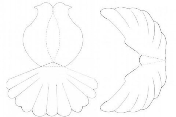 Трафарет голубя для вырезания
