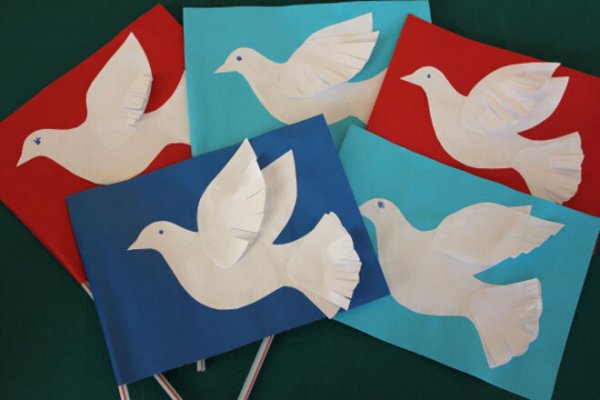 Аппликация голубь мира