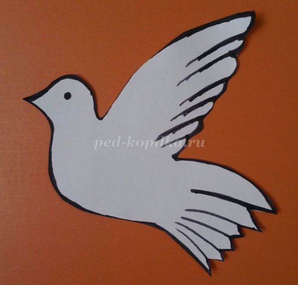 Голубь из бумаги