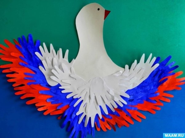 Голубь аппликация объемная