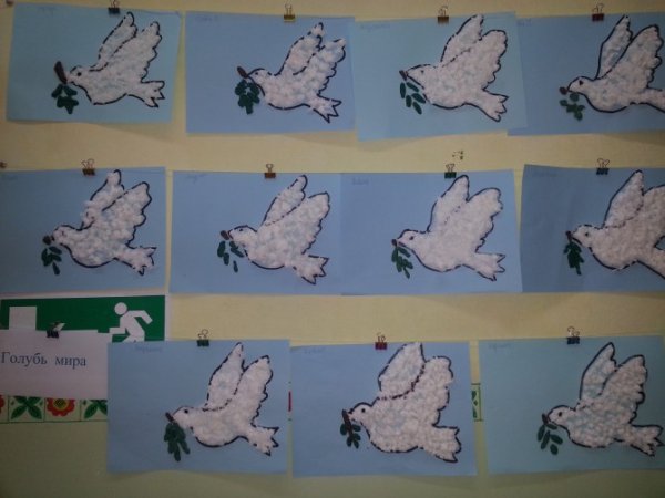 Аппликация голубь