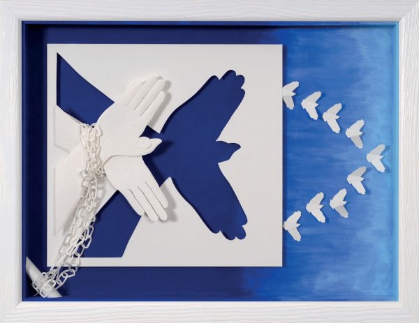 Аппликация голубь