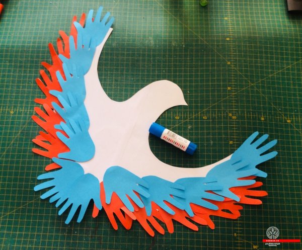 Аппликация голубь