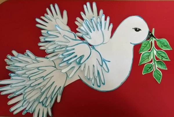 Голубь аппликация объемная