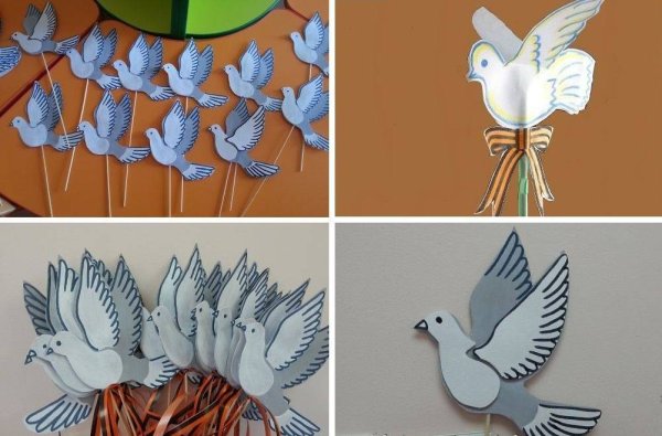 Объемные бумажные птицы