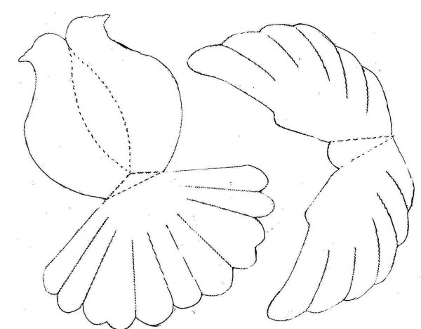 Выкройка голубя из бумаги