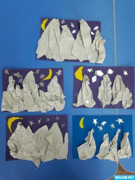 Аппликация горы в подготовительной группе