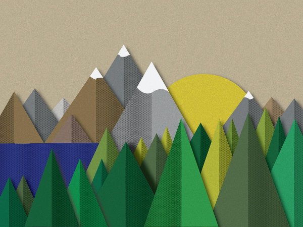 Пейзаж из геометрических фигур