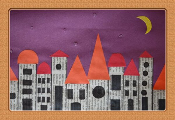 Город из цветной бумаги