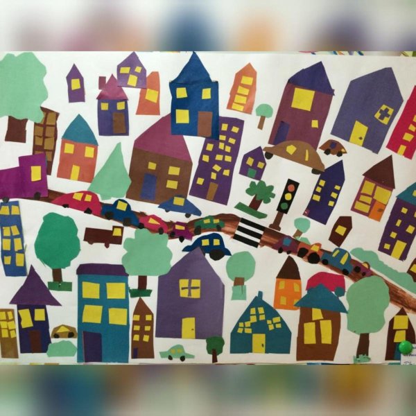 Аппликация улицы нашего города