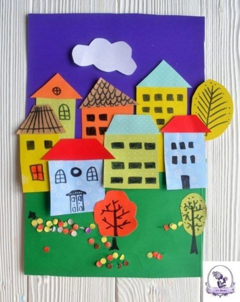 Объемная аппликация город