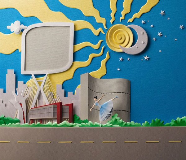 Объемная аппликация город