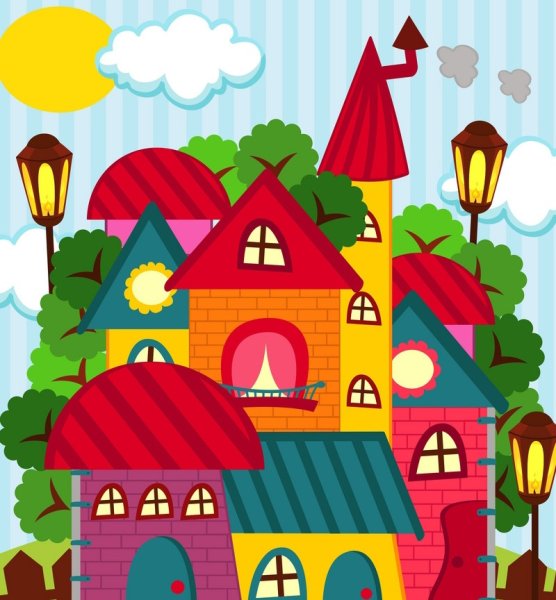 Сказочный цветной домик