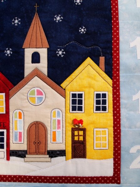 Аппликация домики из ткани