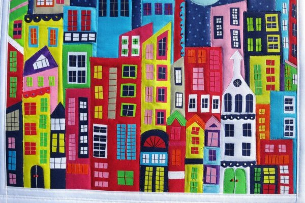 Тканевая аппликация город