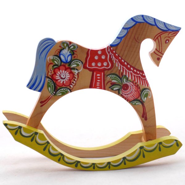 Конь качалка Городецкая роспись