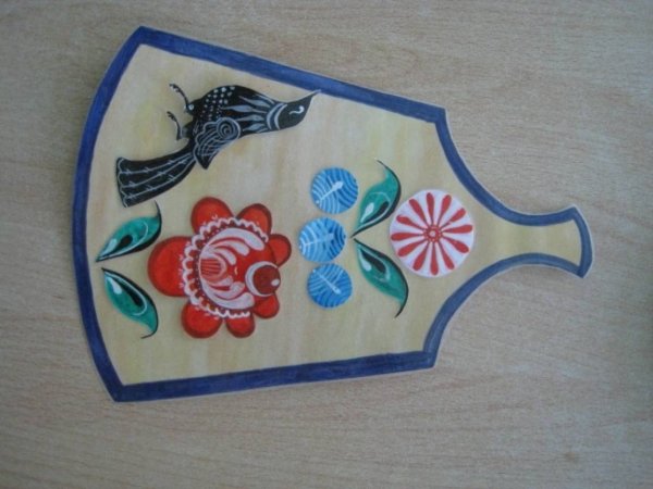 Городецкая роспись доска разделочная