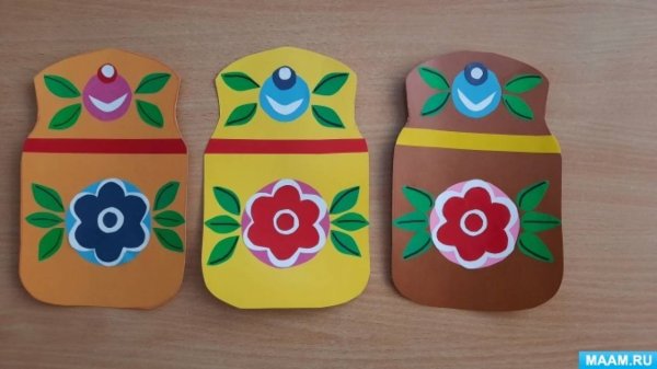 Аппликация Городецкие игрушки в подготовительной группе