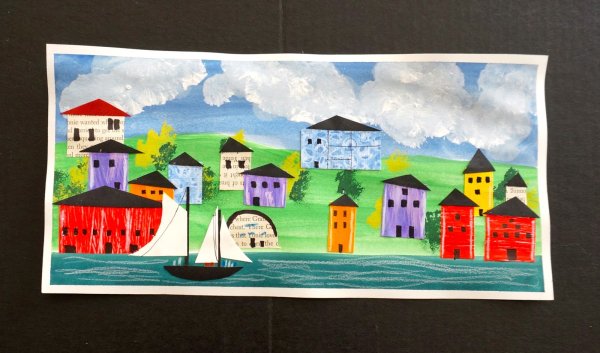 Аппликация на тему город