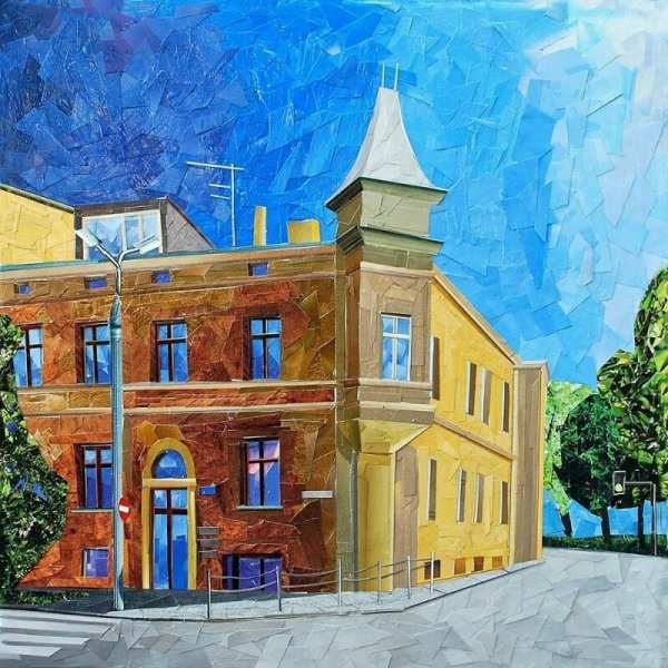 Аппликация городской пейзаж