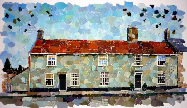 Городской пейзаж в технике аппликации