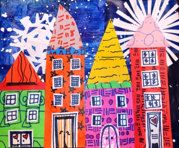 Объемная аппликация город