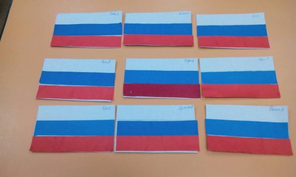 Аппликация российский флаг в средней группе