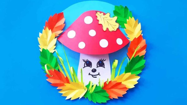 Объемная аппликация мухомор