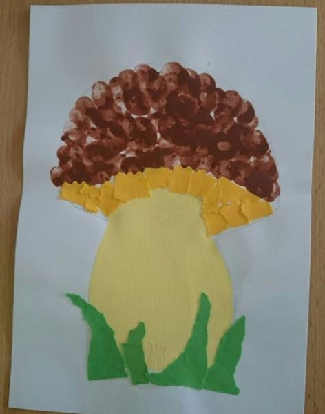 Грибы аппликация для детей