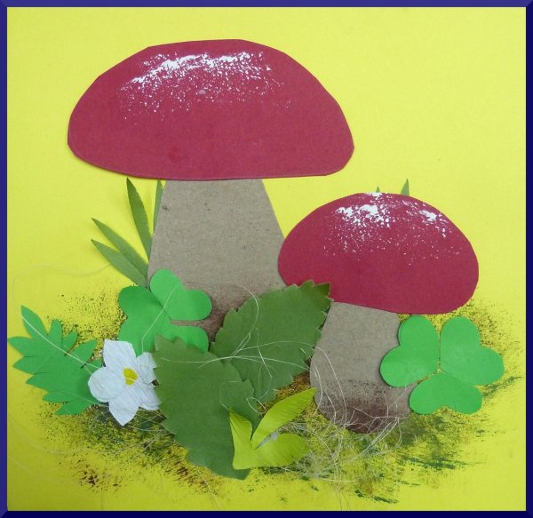 Аппликация грибная Поляна