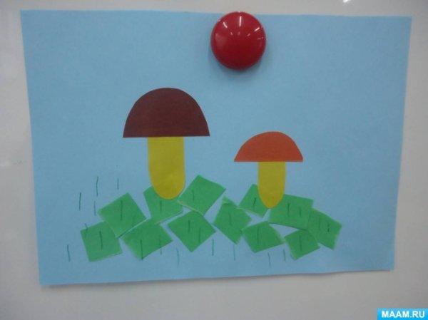Аппликация тема: «на Лесной полянке выросли грибы» т.с.Комарова