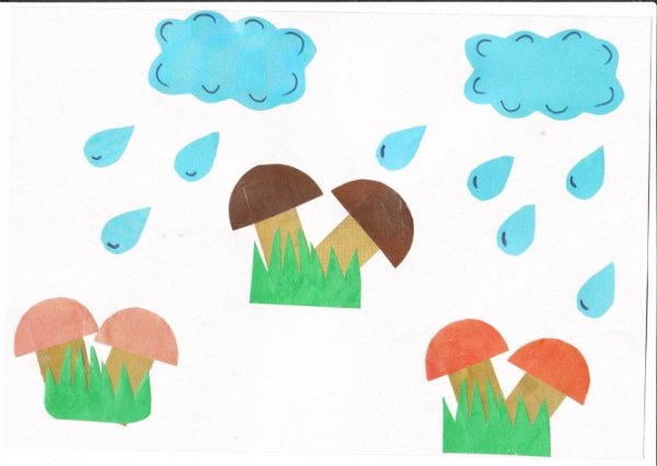 Аппликация гриб для дошкольников