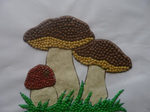 Пластилинография гриб-грибок