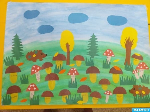 Коллективная аппликация грибы