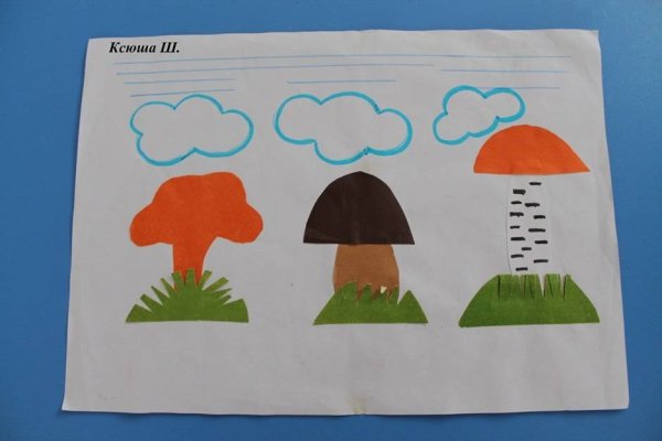 Аппликация в средней группе грибы на Поляне