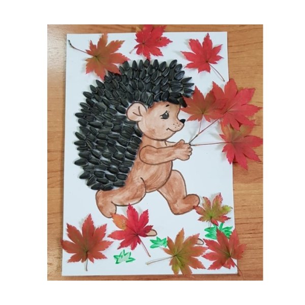 Аппликация Ёжик из цветной бумаги