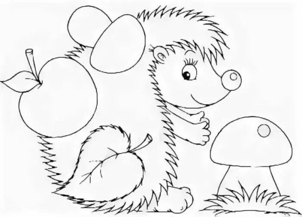 Раскраска Ёжик