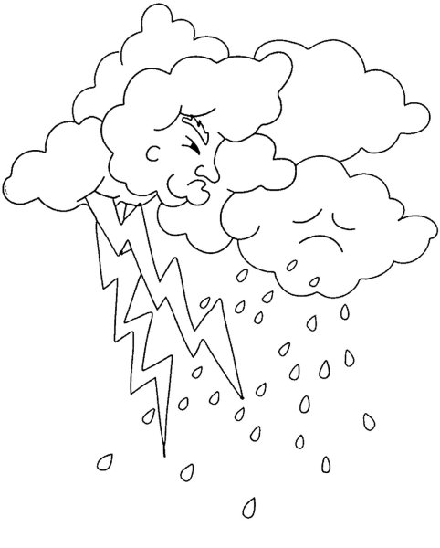 Тучка с дождиком картинки для детей раскраска