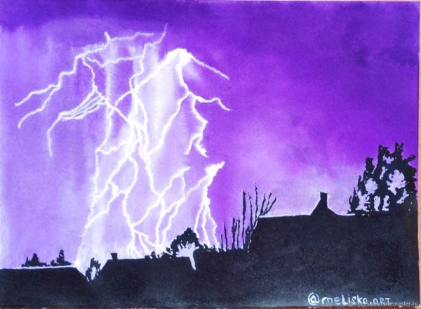 Гроза акварелью